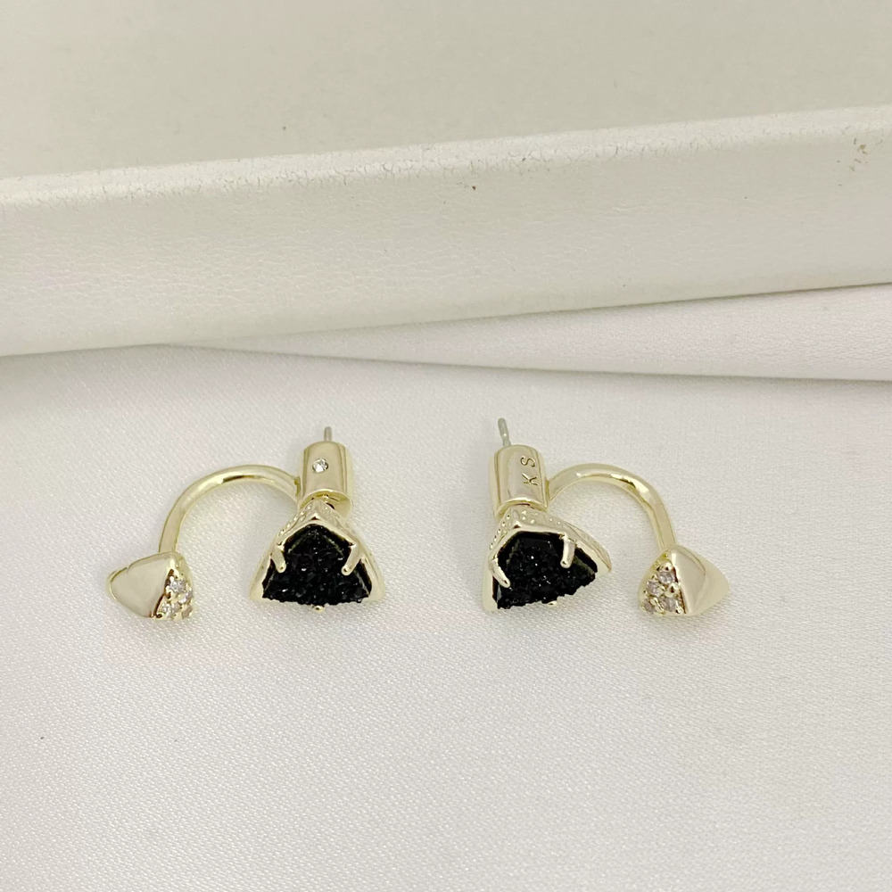 Kendra Scott Black Triangle Stud Earrings Metal